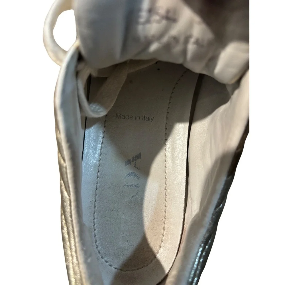 Prada Milano Metallic Gold Quilted Leather Low Top Sneakers‎ 1E254L EU 38.5